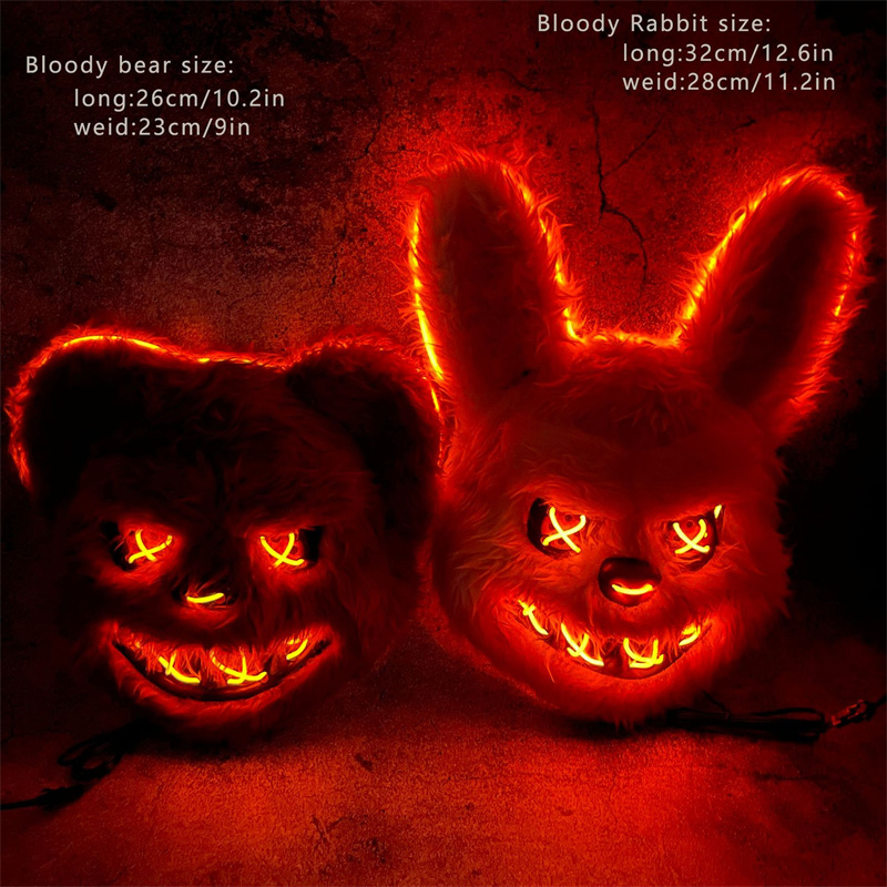 Bunny Mask Masquerade LED Rabb - Led Purge Mask Halloween 评论和价格